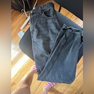 Abercrombie black wash curve love 90s straight jeans